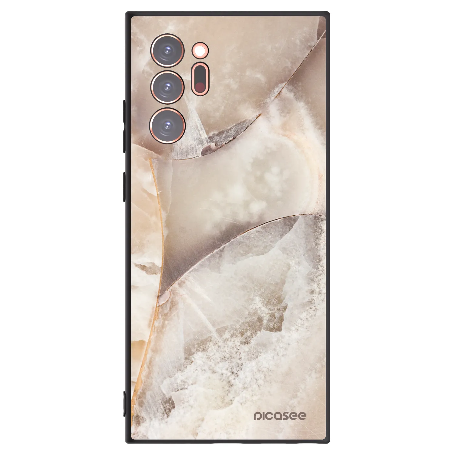 Picasee silikonowe czarne etui na Samsung Galaxy Note 20 Ultra - Cream marble