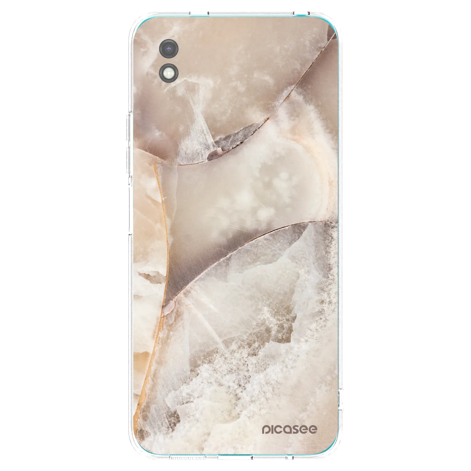 Picasee silikonowe czarne etui na Xiaomi Redmi 9A - Cream marble
