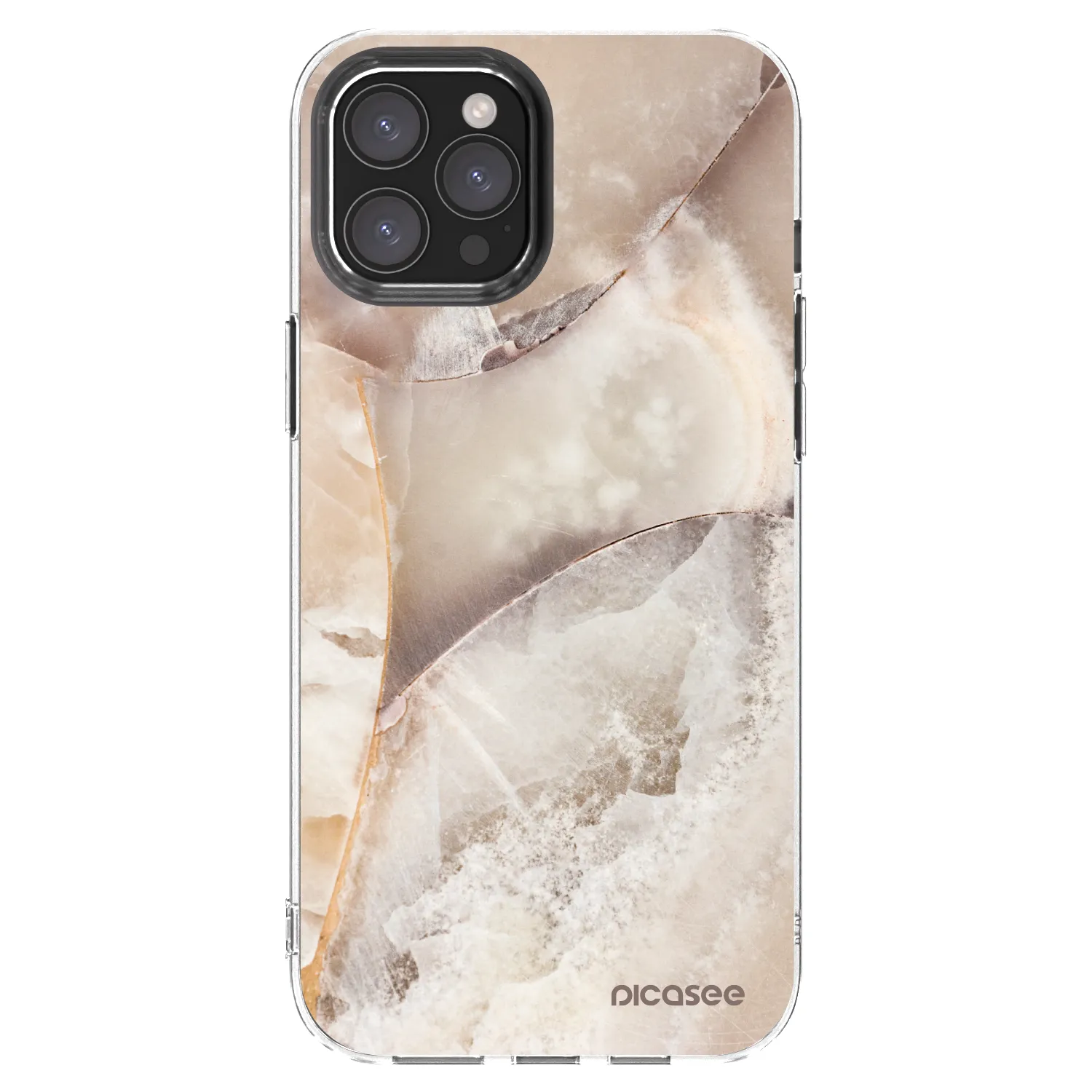 Picasee silikonowe przeźroczyste etui na Apple iPhone 12 Pro Max - Cream marble