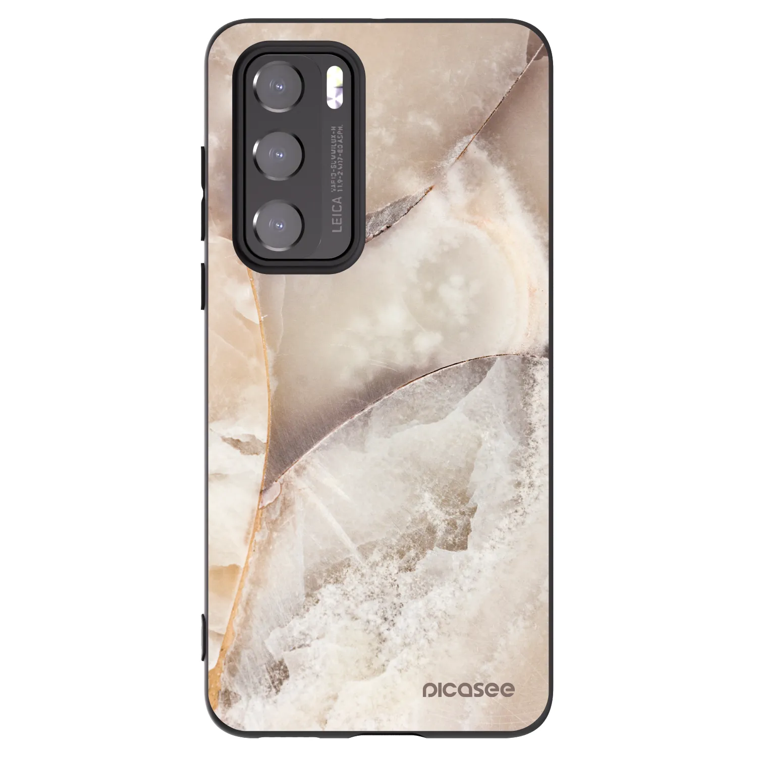 Picasee silikonowe czarne etui na Huawei P40 - Cream marble