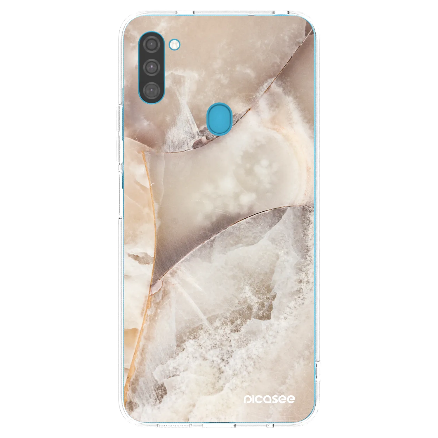 Picasee silikonowe przeźroczyste etui na Samsung Galaxy M11 - Cream marble
