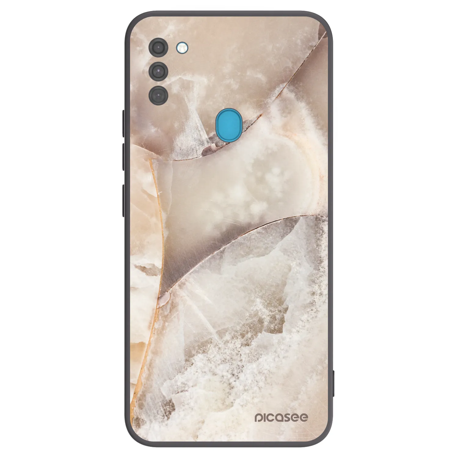 Picasee silikonowe czarne etui na Samsung Galaxy M11 - Cream marble