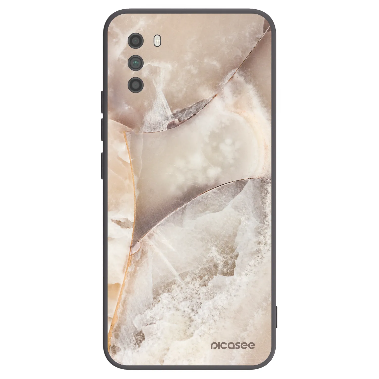 Picasee silikonowe czarne etui na Xiaomi Poco M3 - Cream marble