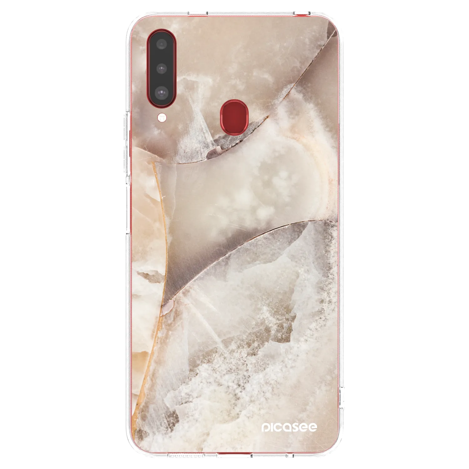Picasee silikonowe przeźroczyste etui na Samsung Galaxy A20s - Cream marble