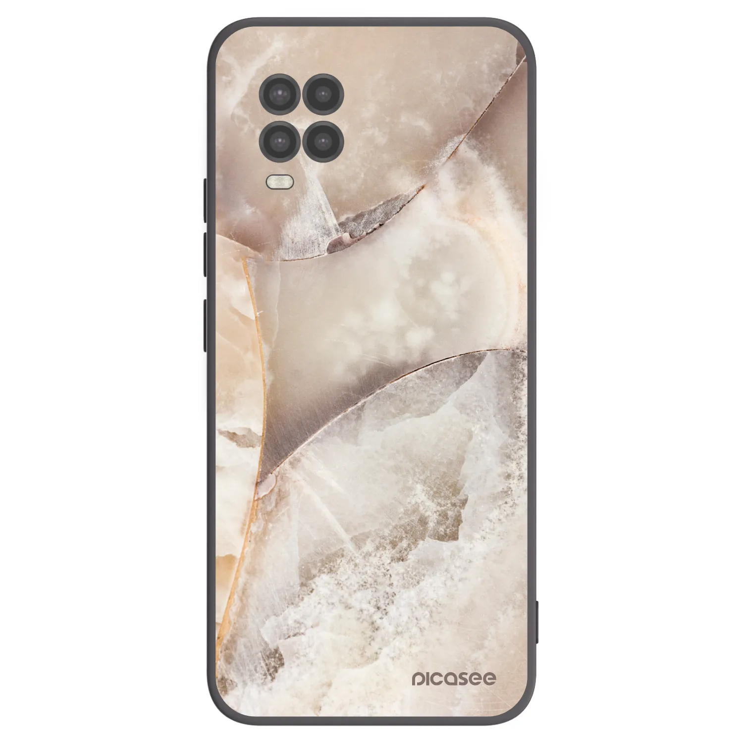 Picasee silikonowe czarne etui na Xiaomi Mi 10 Lite - Cream marble