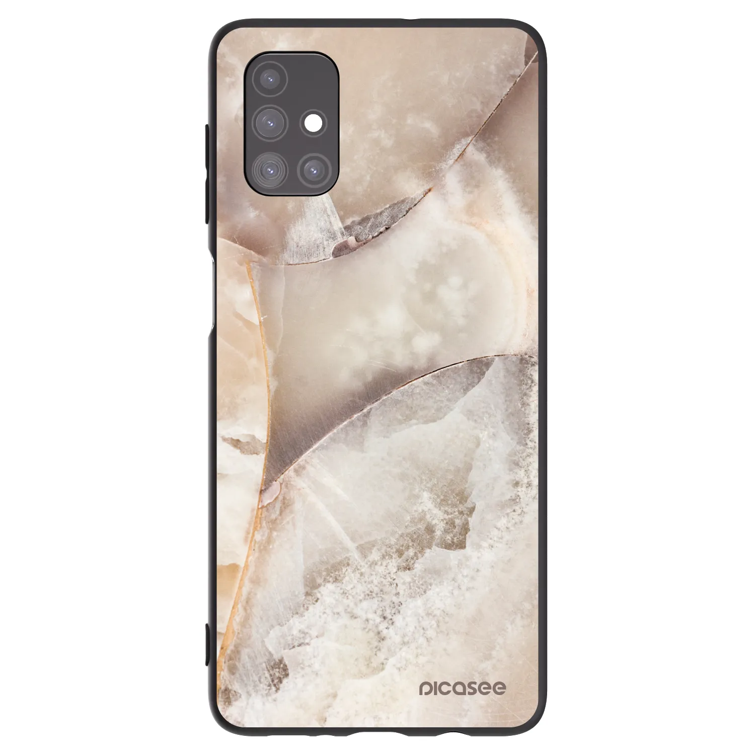 Picasee silikonowe czarne etui na Samsung Galaxy M51 M515F - Cream marble
