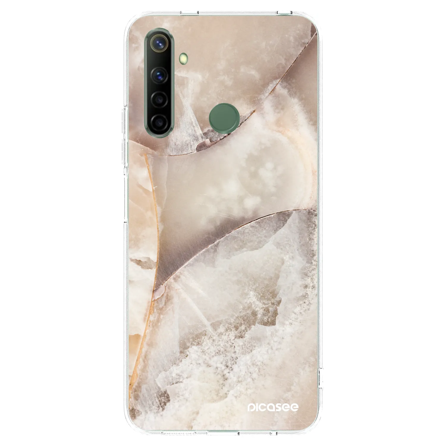 Picasee silikonowe przeźroczyste etui na Realme 6i - Cream marble