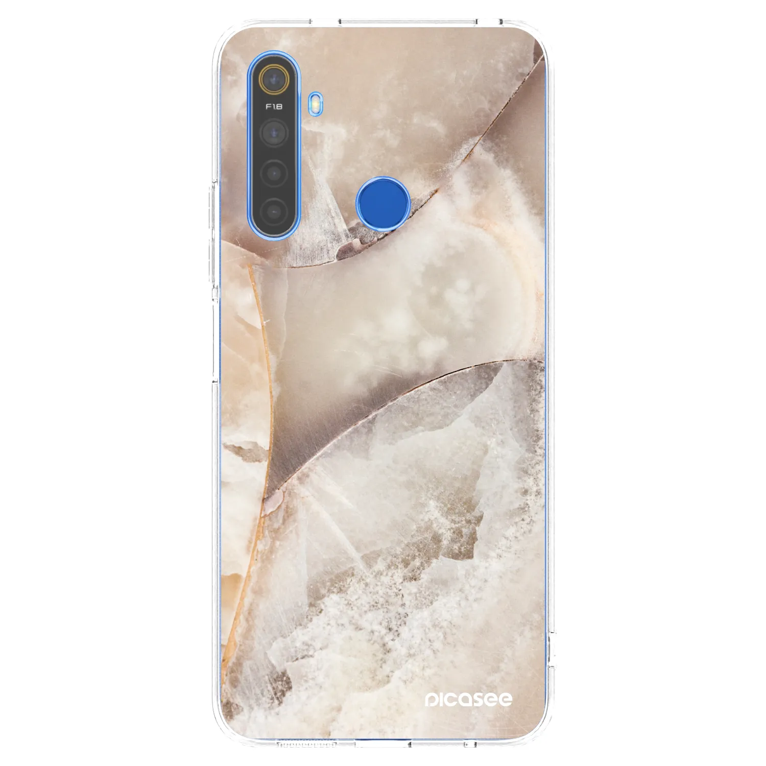 Picasee silikonowe przeźroczyste etui na Realme 5 - Cream marble