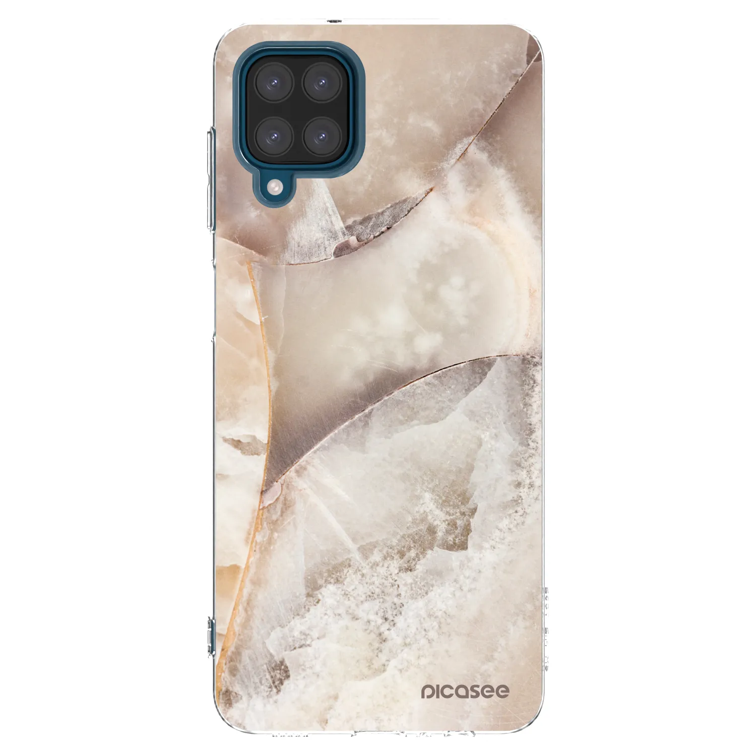 Picasee silikonowe przeźroczyste etui na Samsung Galaxy A12 A125F - Cream marble