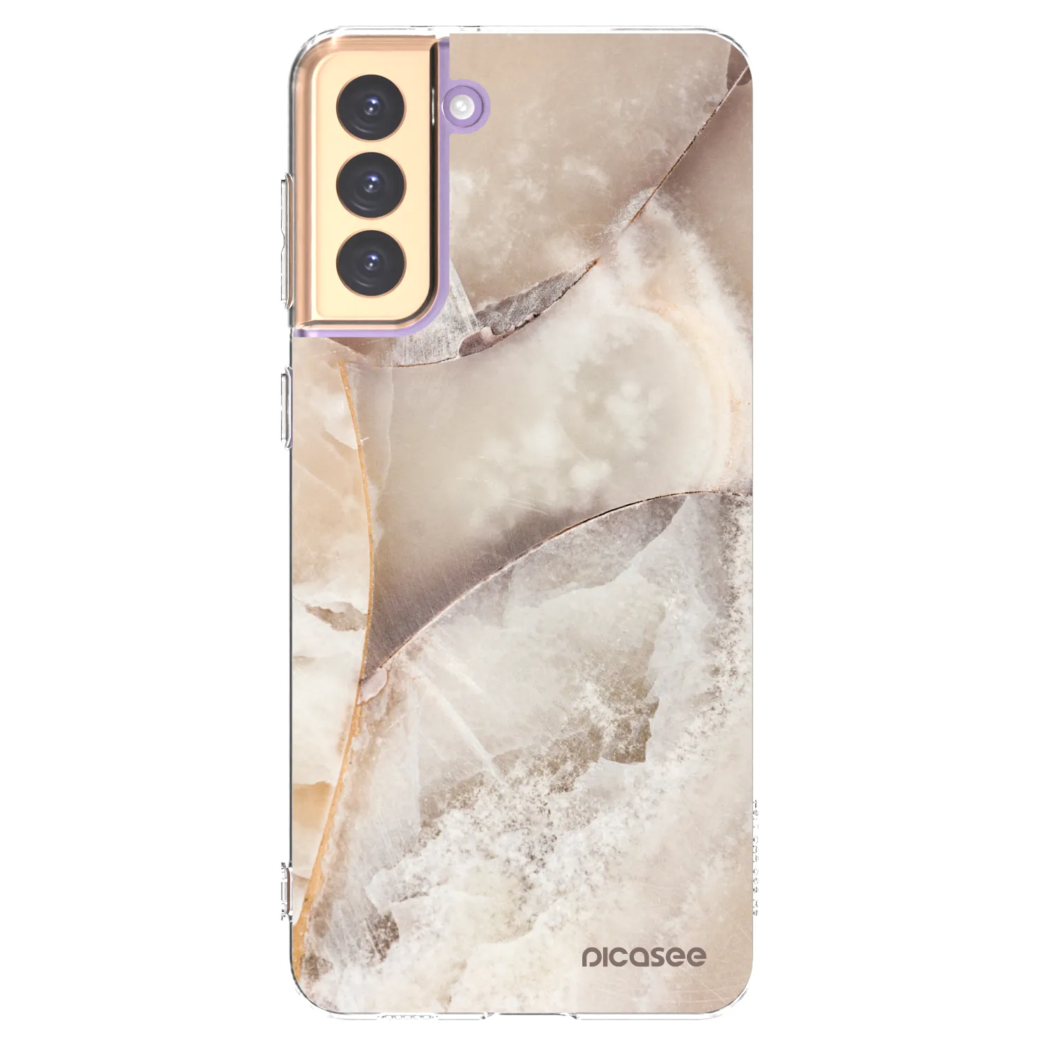 Picasee silikonowe przeźroczyste etui na Samsung Galaxy S21+ 5G G996F - Cream marble