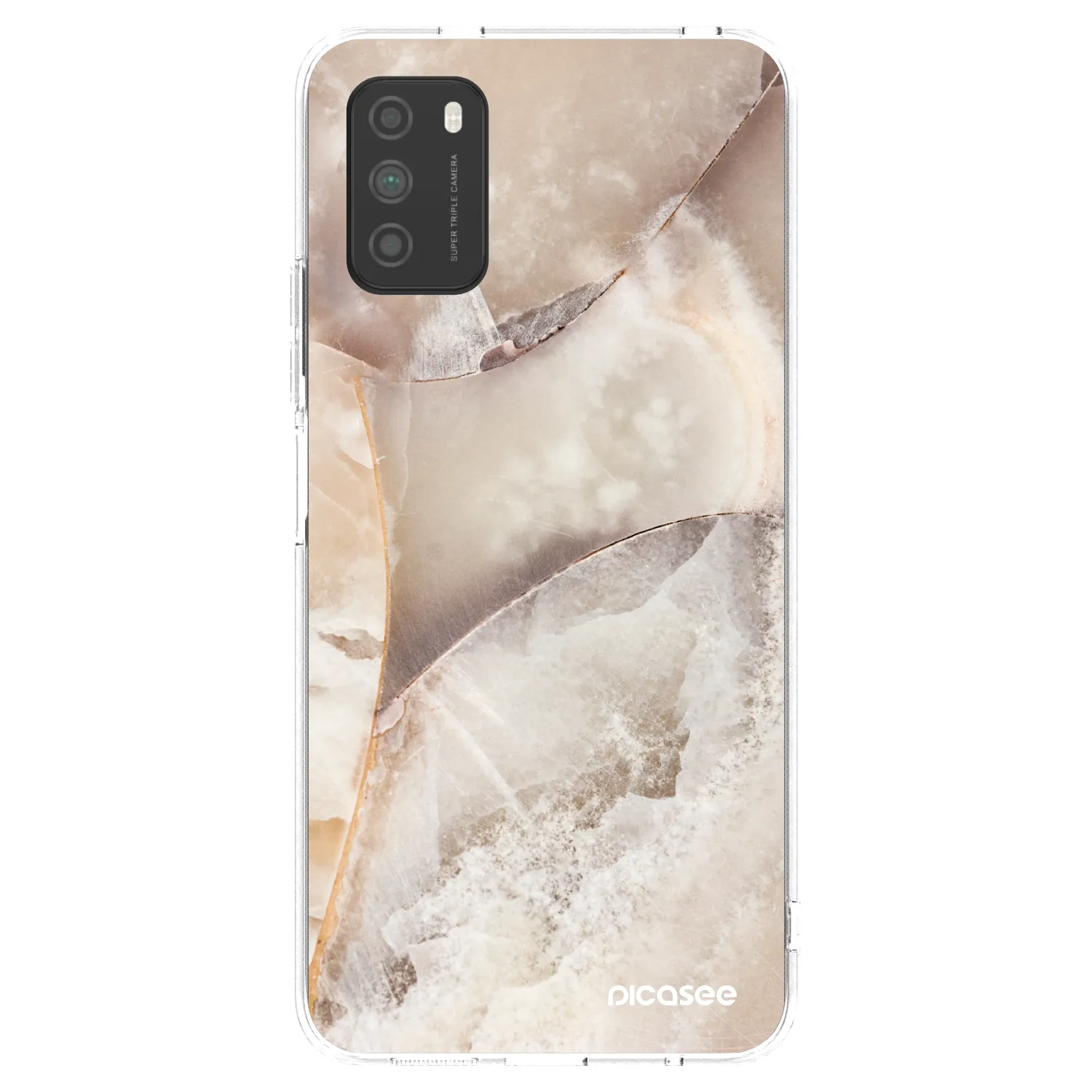Picasee silikonowe przeźroczyste etui na Xiaomi Poco M3 - Cream marble