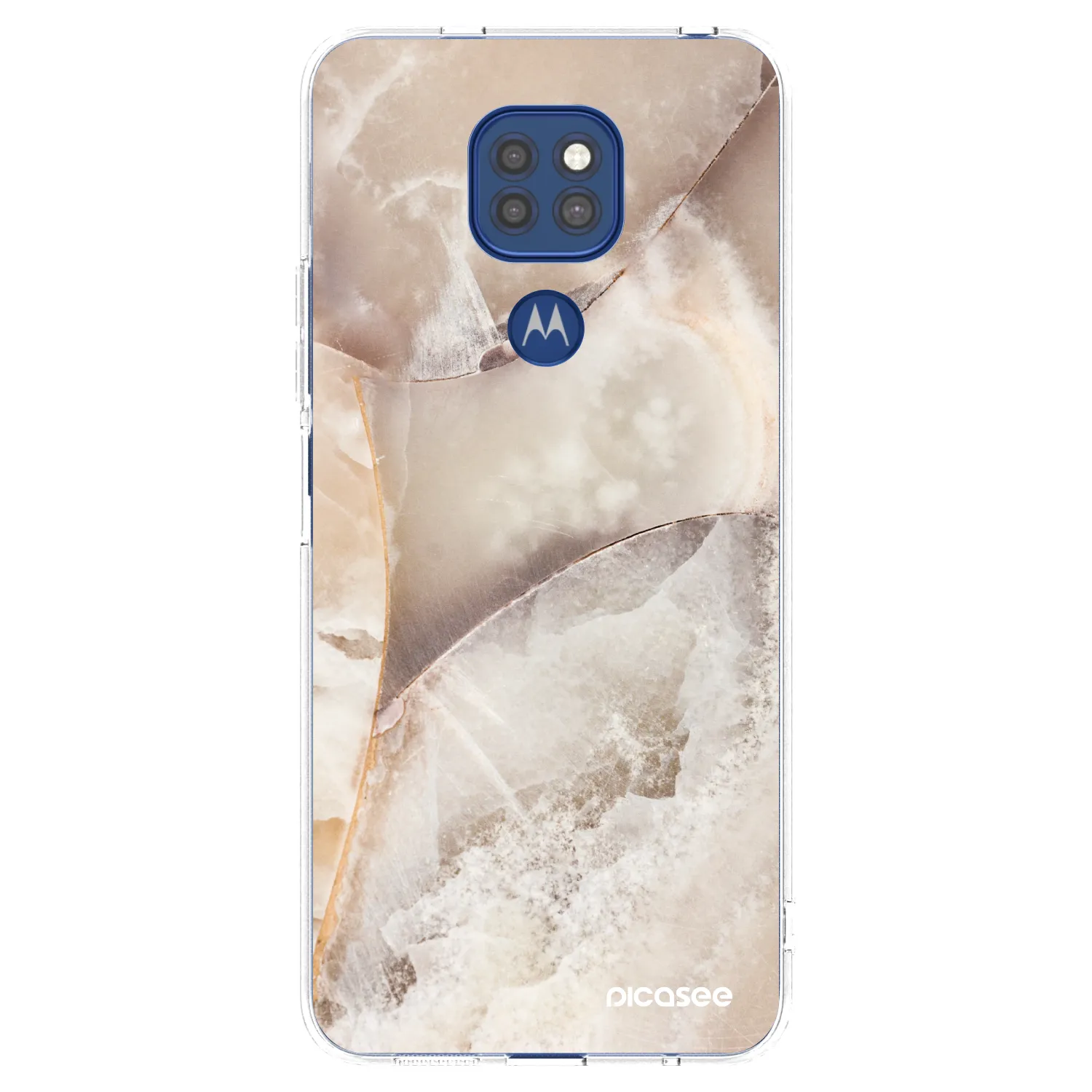 Picasee silikonowe przeźroczyste etui na Motorola Moto G9 Play - Cream marble