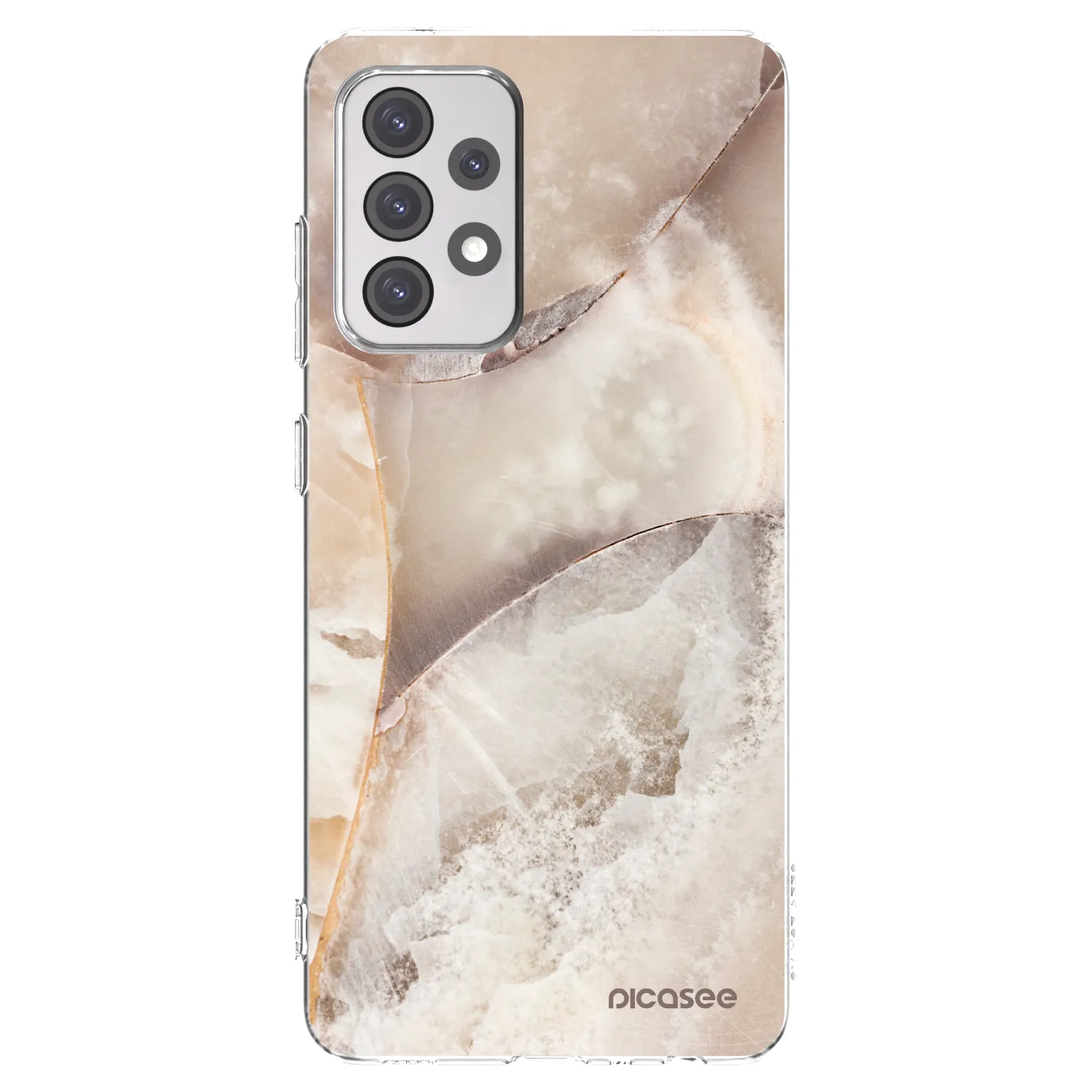 Picasee silikonowe przeźroczyste etui na Samsung Galaxy A52 5G A525F - Cream marble