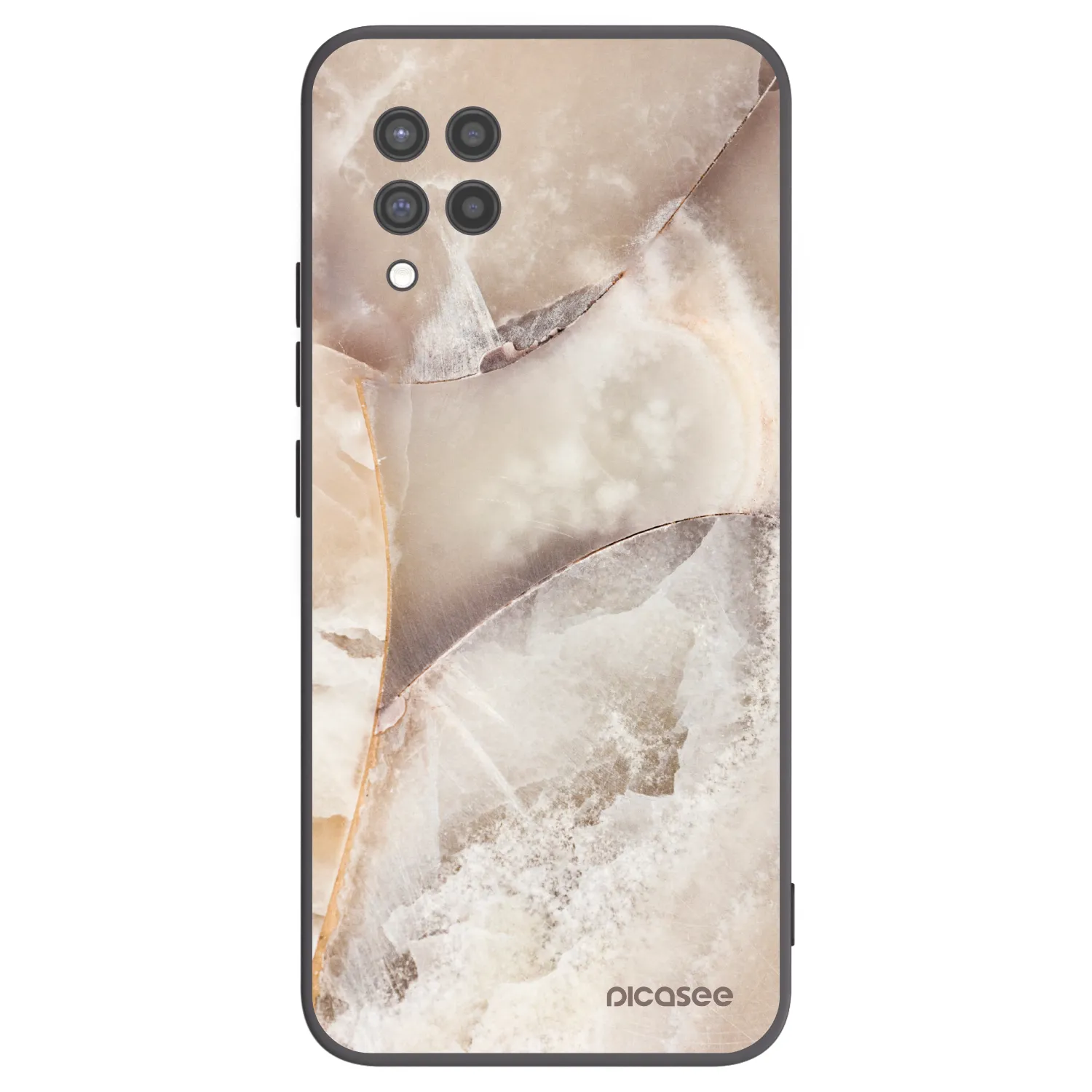 Picasee silikonowe czarne etui na Samsung Galaxy A42 A426B - Cream marble