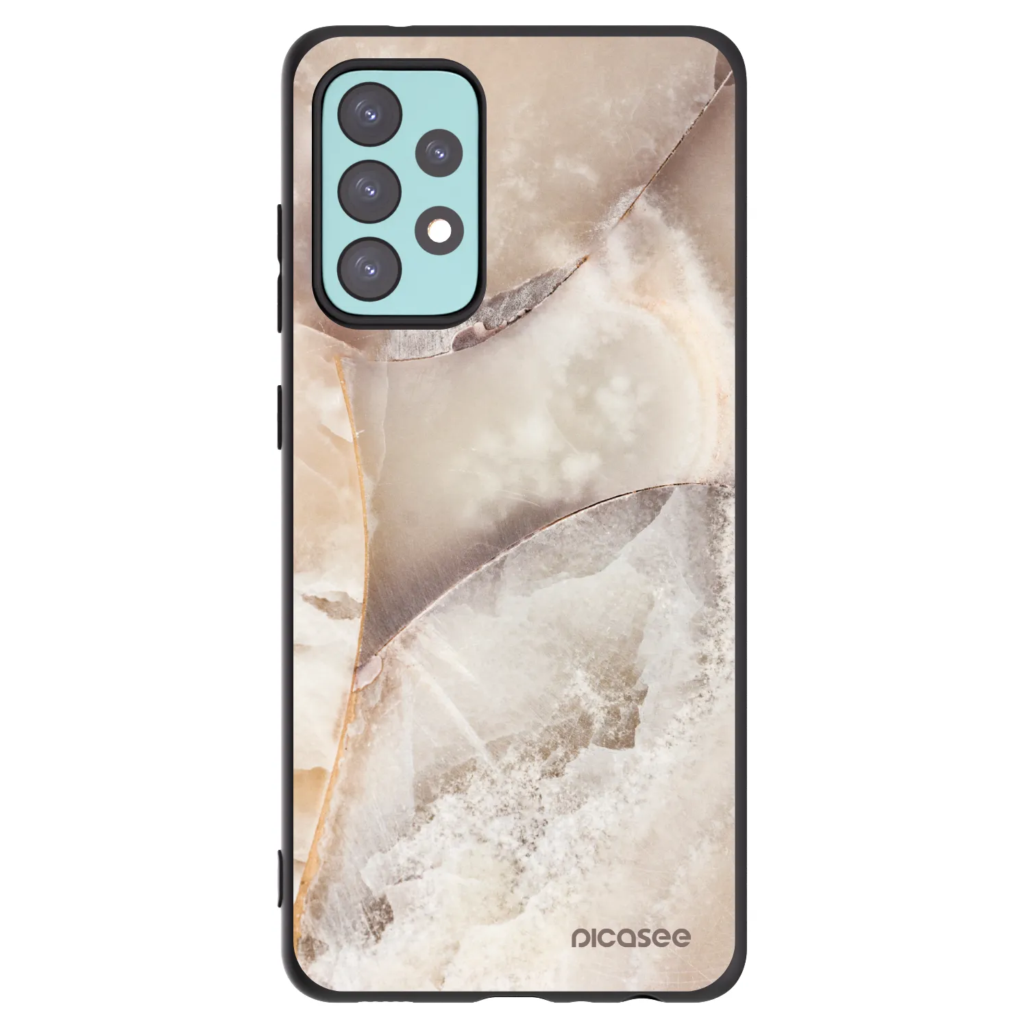 Picasee silikonowe czarne etui na Samsung Galaxy A72 A725F - Cream marble