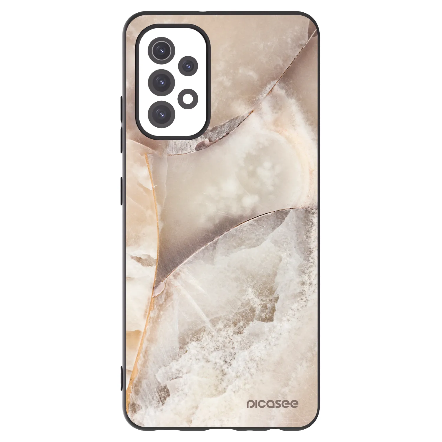Picasee silikonowe czarne etui na Samsung Galaxy A32 5G A326B - Cream marble