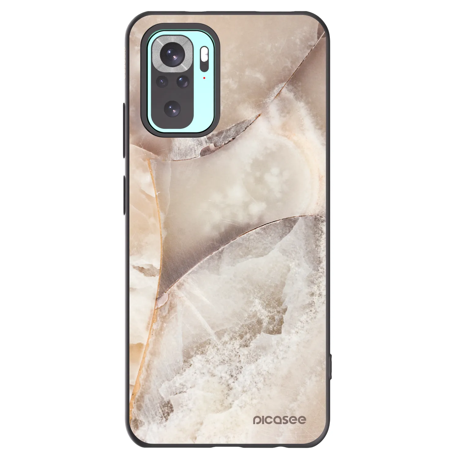 Picasee silikonowe czarne etui na Xiaomi Redmi Note 10 Pro - Cream marble