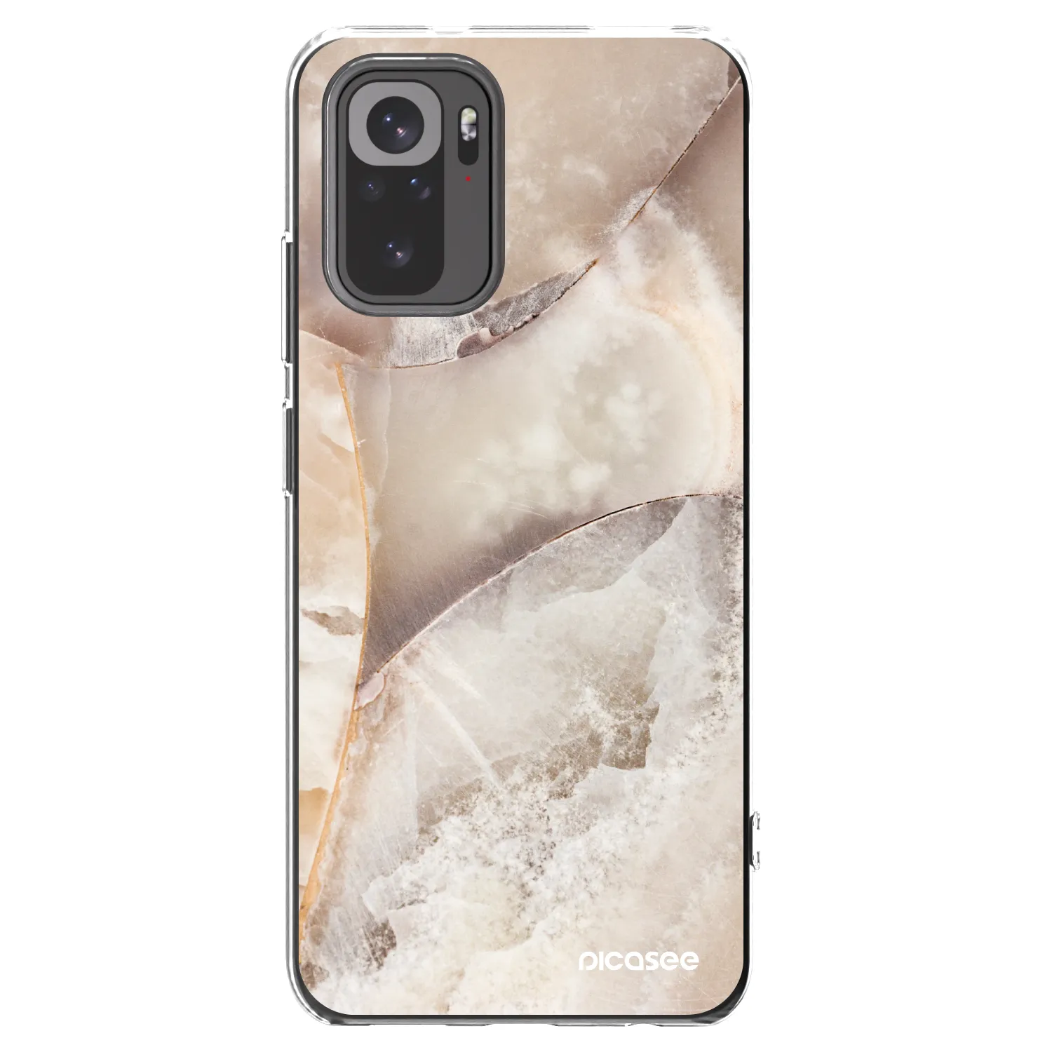 Picasee silikonowe przeźroczyste etui na Xiaomi Redmi Note 10S - Cream marble