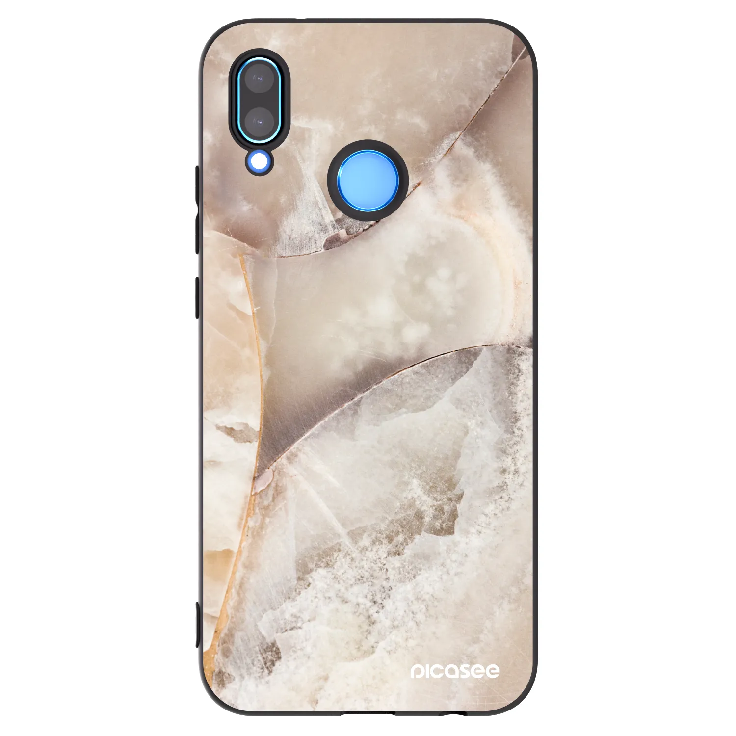 Picasee silikonowe czarne etui na Huawei P20 Lite - Cream marble