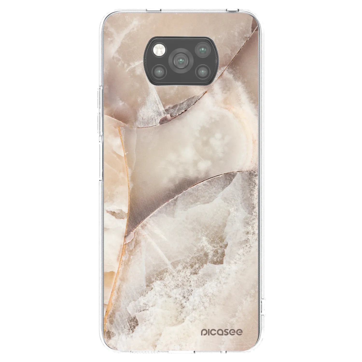 Picasee silikonowe czarne etui na Xiaomi Poco X3 Pro - Cream marble