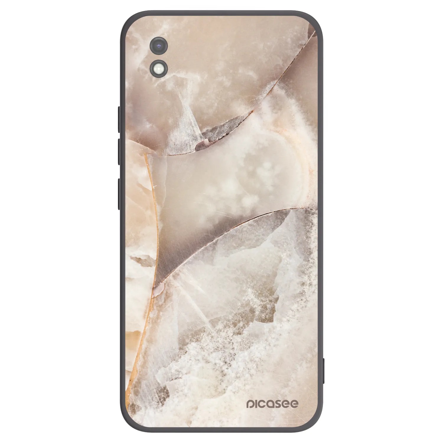 Picasee silikonowe czarne etui na Xiaomi Redmi 9AT - Cream marble