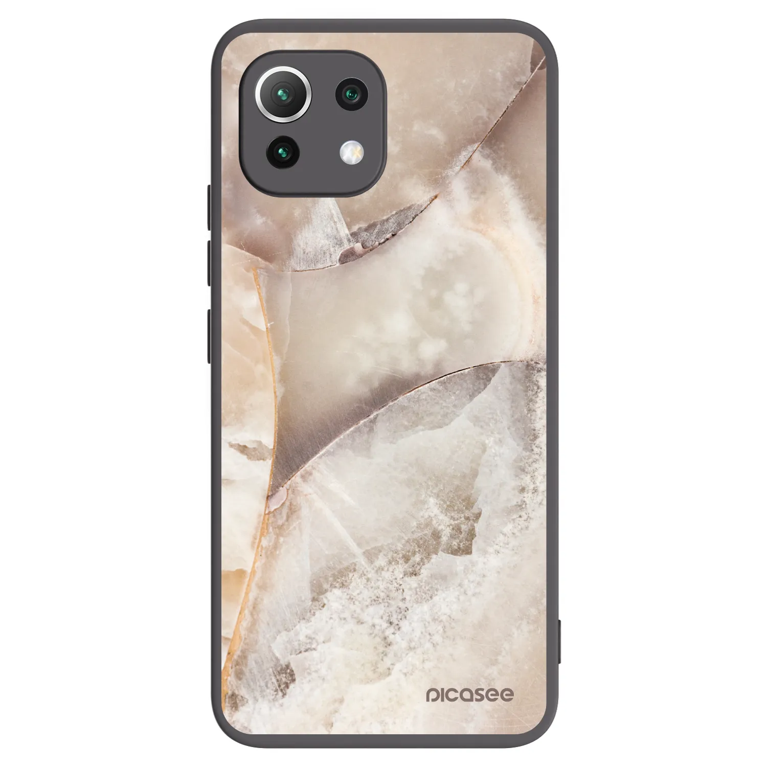 Picasee silikonowe czarne etui na Xiaomi Mi 11 Lite - Cream marble