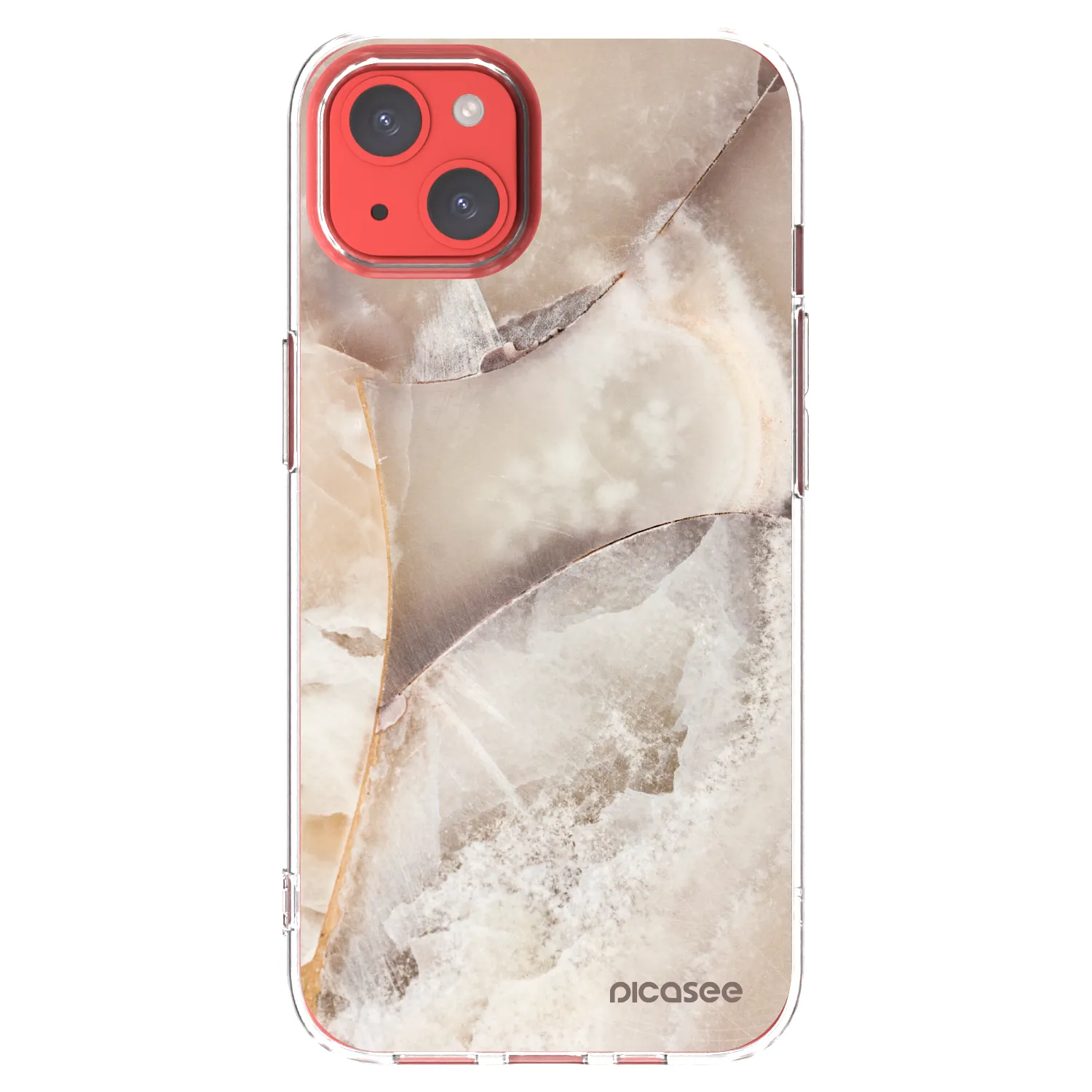 Picasee silikonowe przeźroczyste etui na Apple iPhone 13 - Cream marble