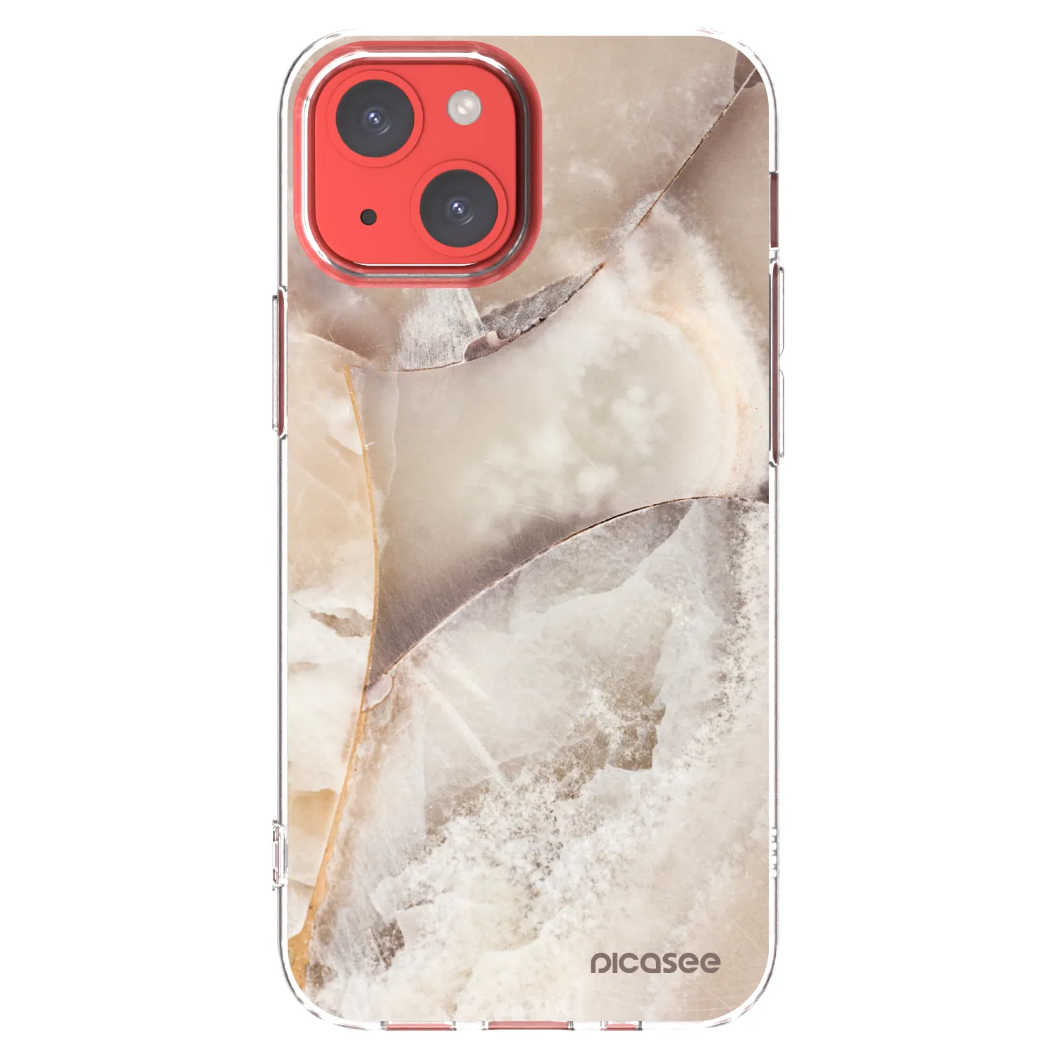 Picasee silikonowe przeźroczyste etui na Apple iPhone 13 mini - Cream marble