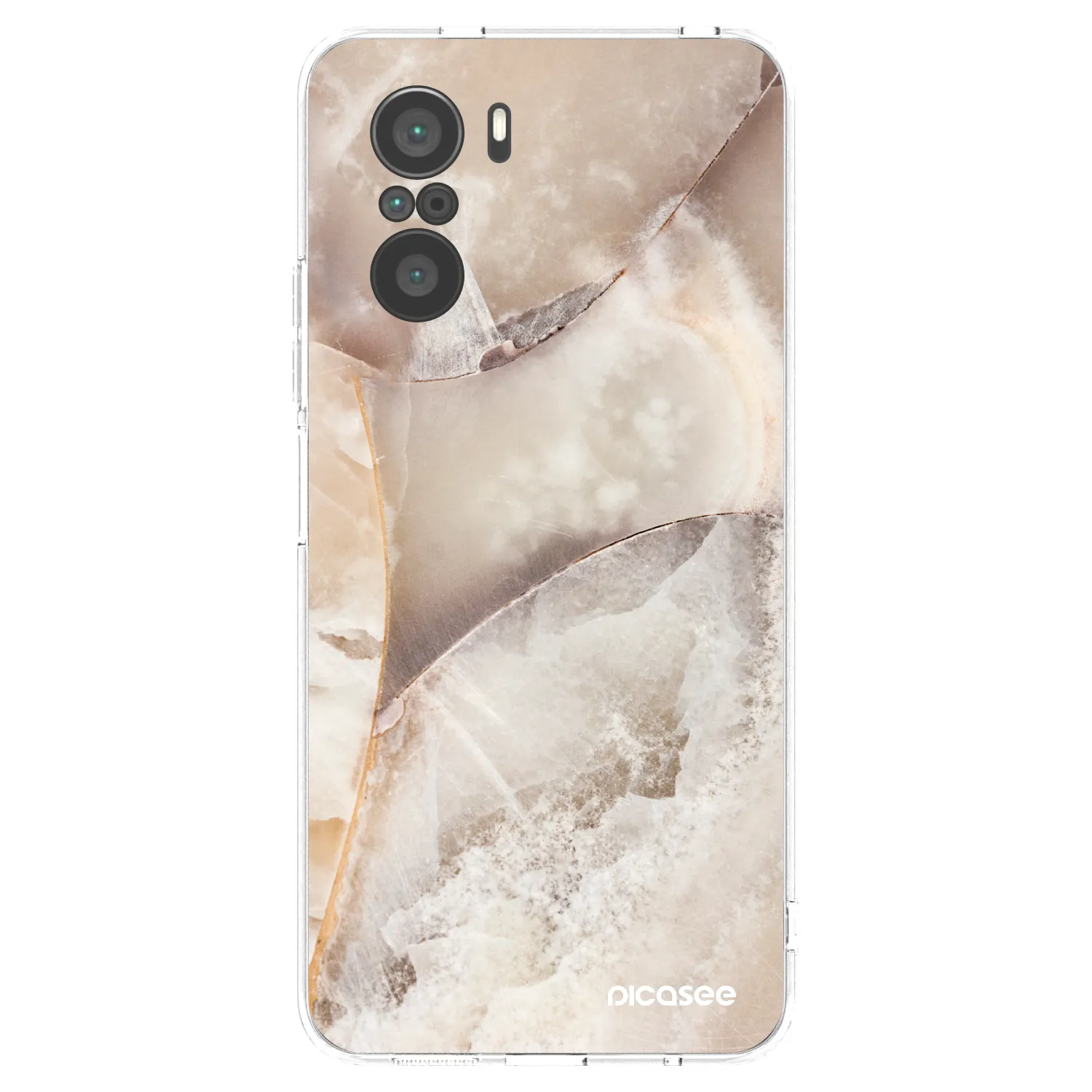 Picasee silikonowe przeźroczyste etui na Xiaomi Poco F3 - Cream marble