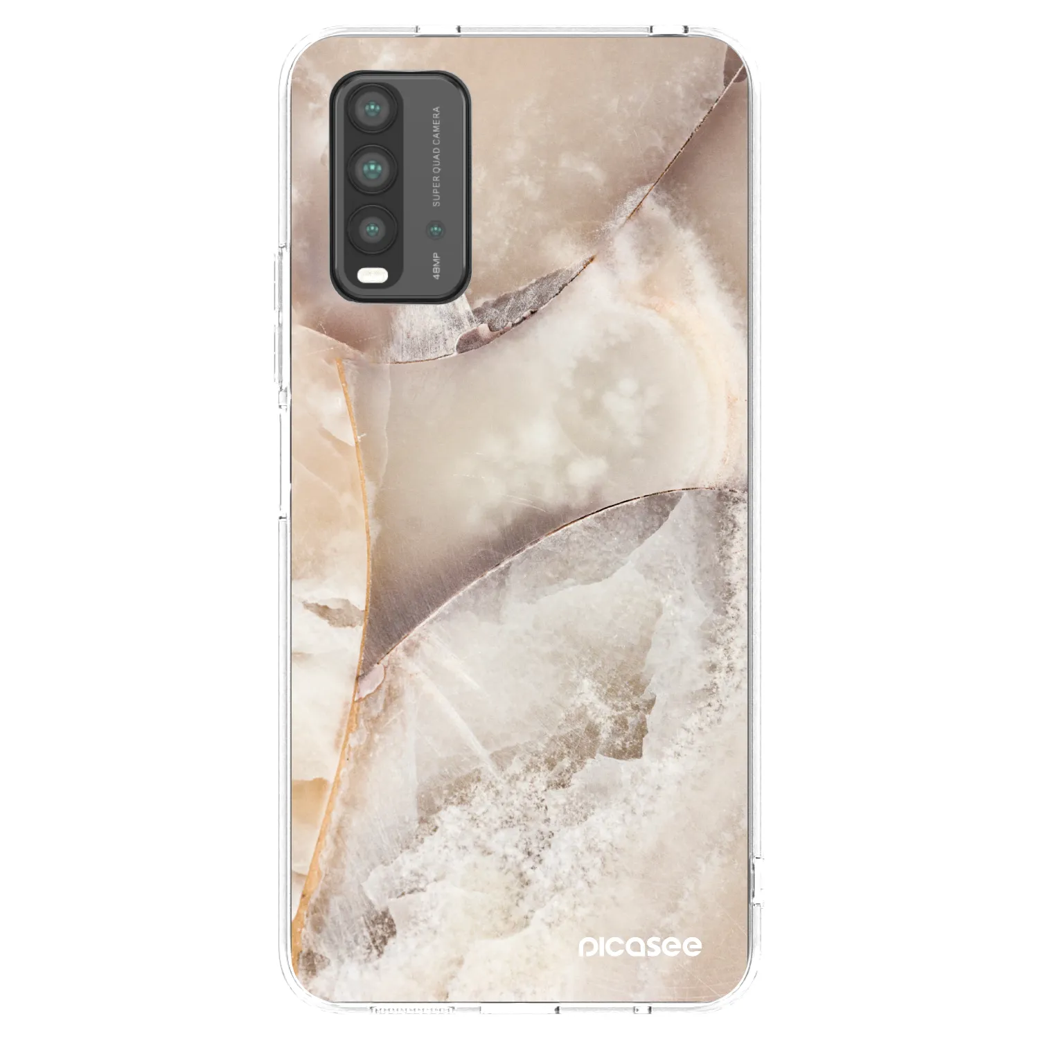 Picasee silikonowe przeźroczyste etui na Xiaomi Redmi 9T - Cream marble