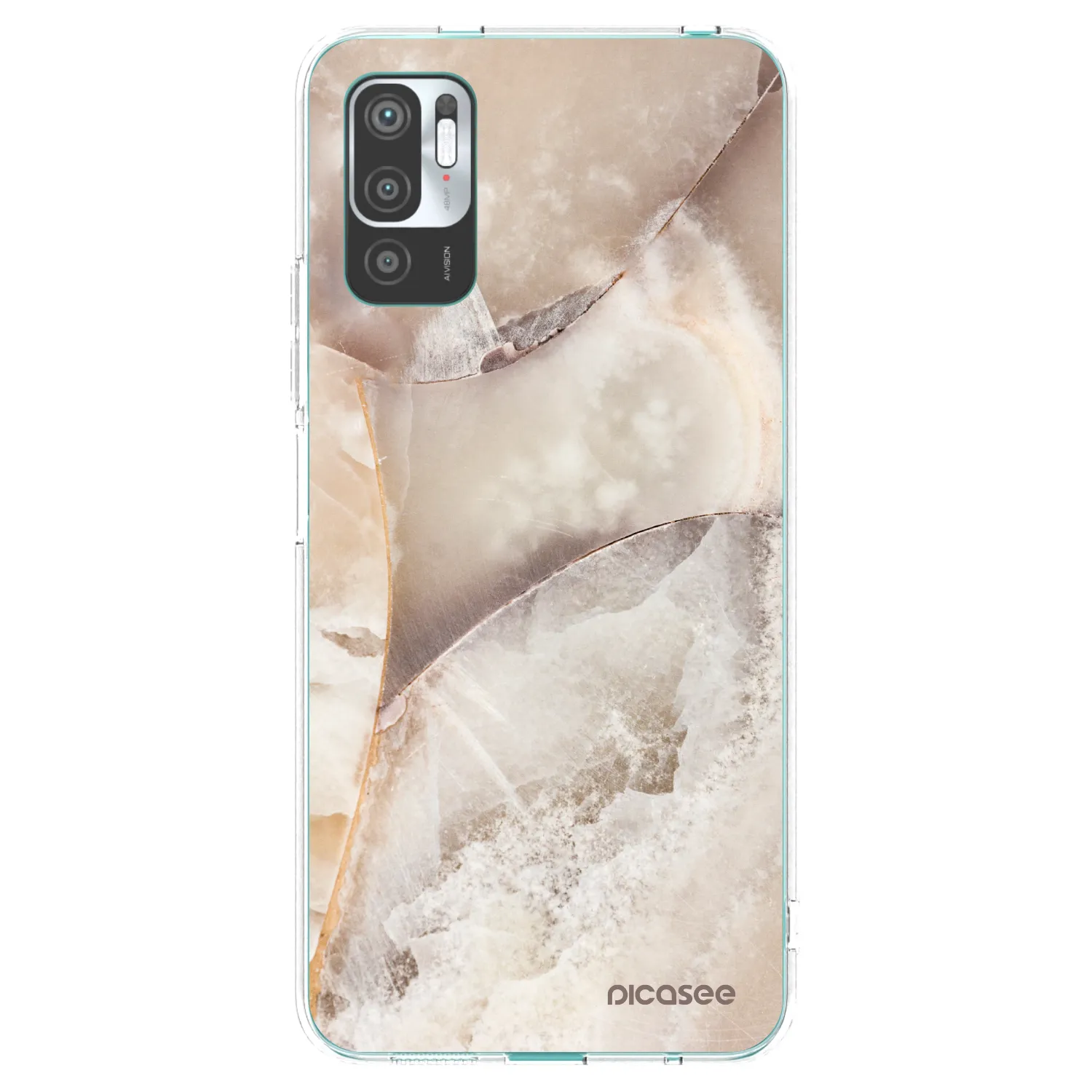 Picasee silikonowe przeźroczyste etui na Xiaomi Redmi Note 10 5G - Cream marble