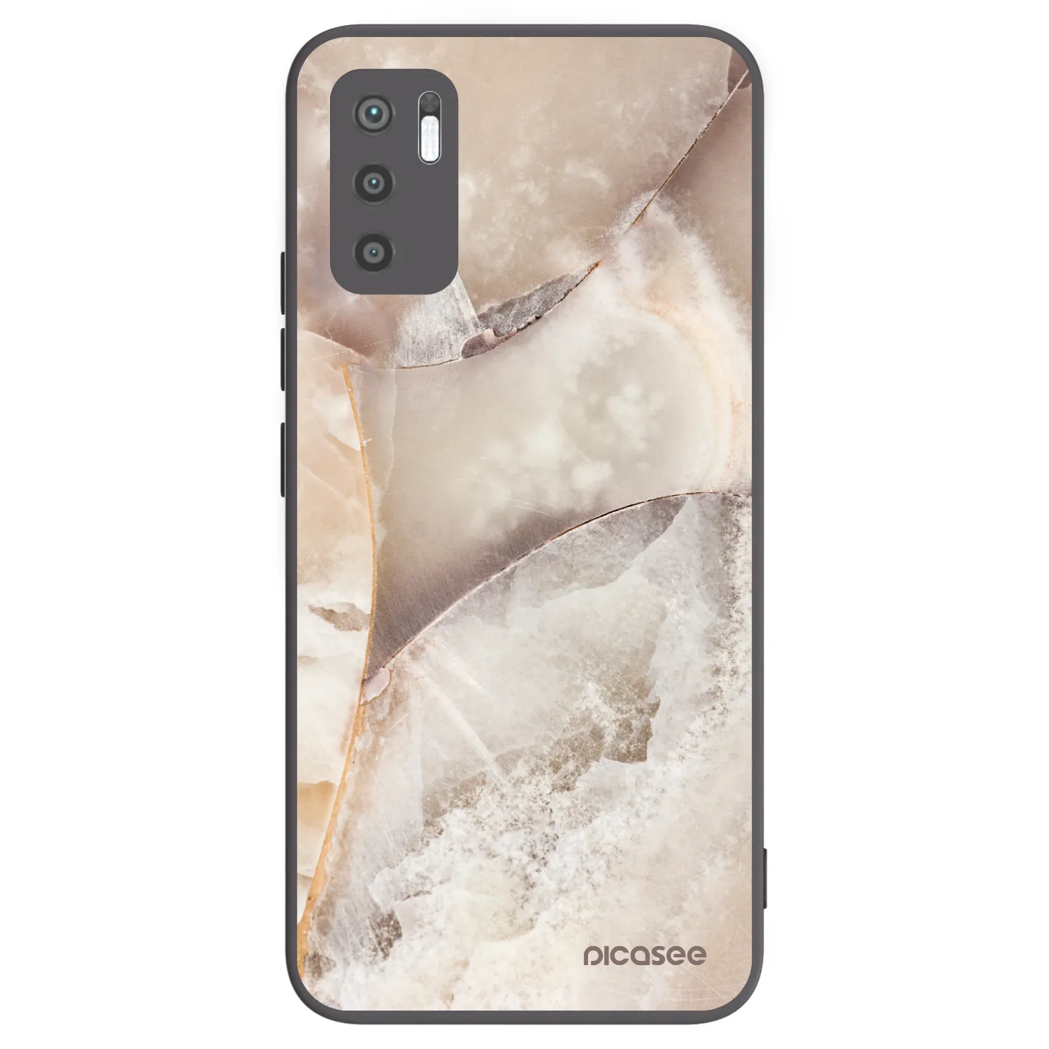 Picasee silikonowe czarne etui na Xiaomi Redmi Note 10 5G - Cream marble