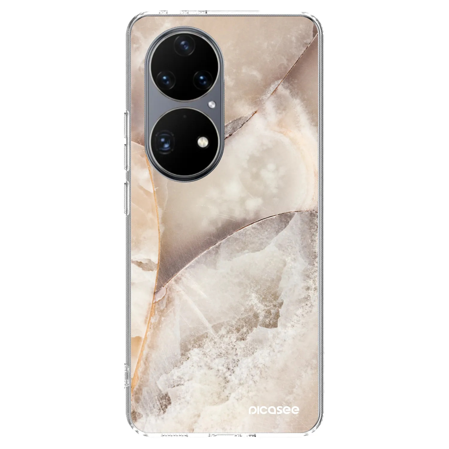 Picasee silikonowe przeźroczyste etui na Huawei P50 - Cream marble