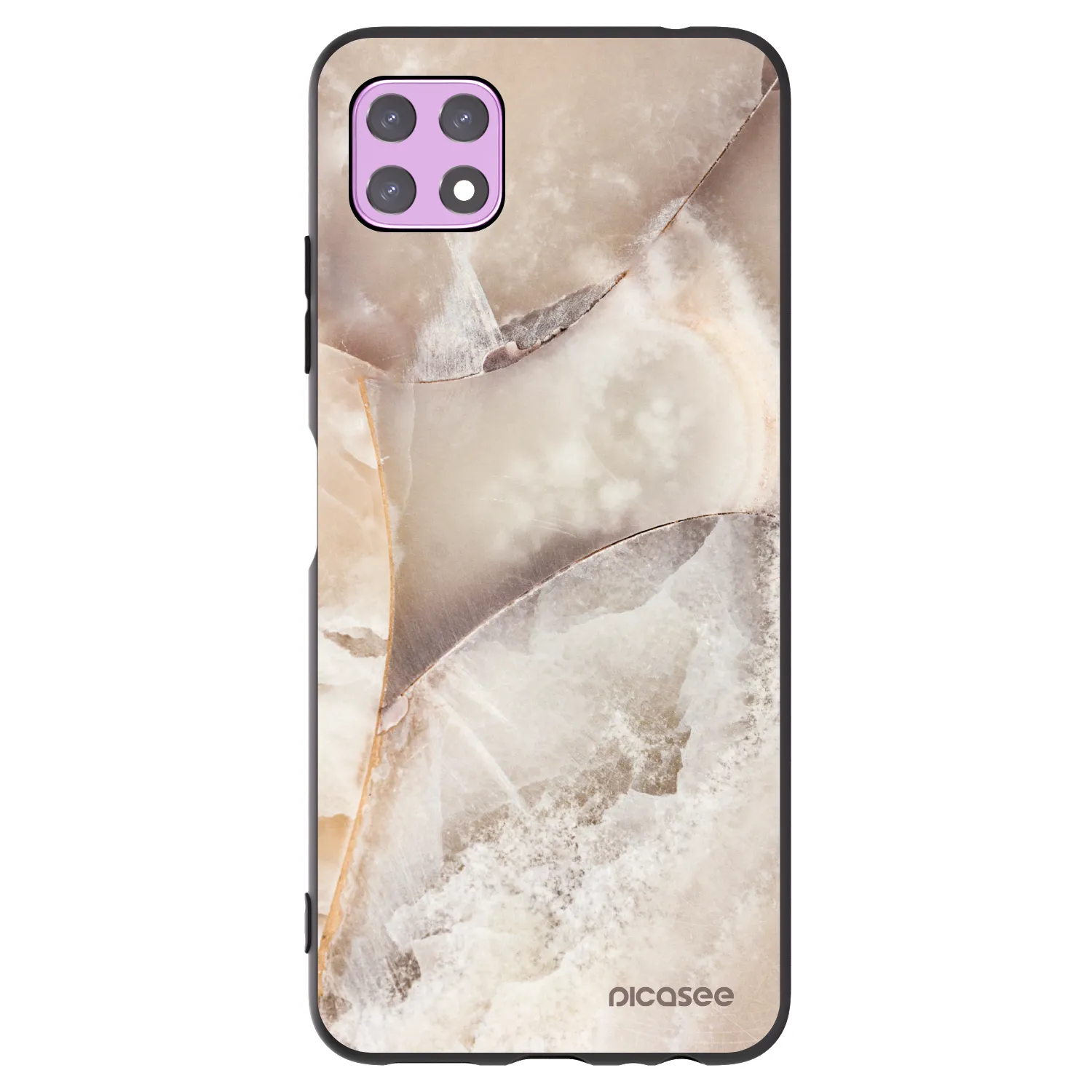 Picasee silikonowe czarne etui na Samsung Galaxy A22 A226B 5G - Cream marble