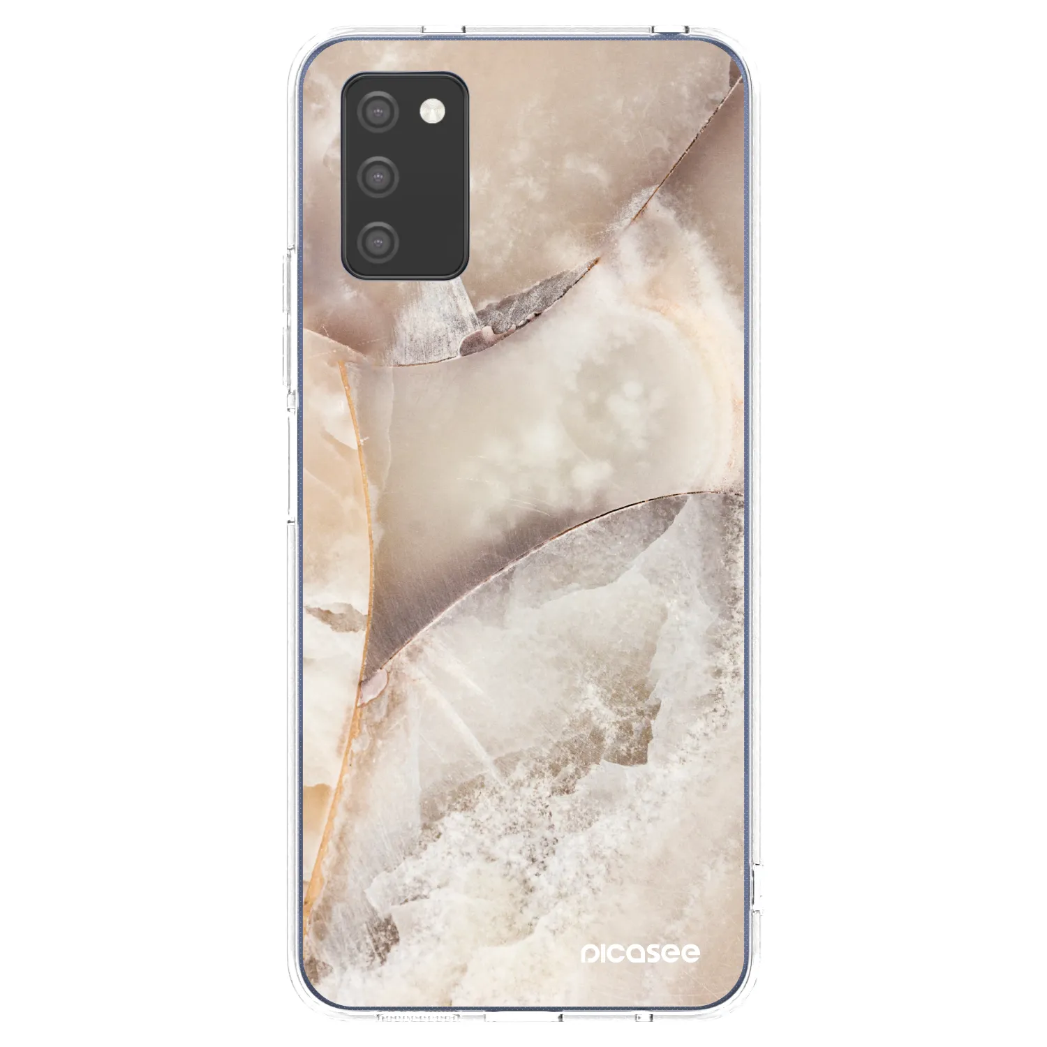 Picasee silikonowe przeźroczyste etui na Samsung Galaxy A02s A025G - Cream marble