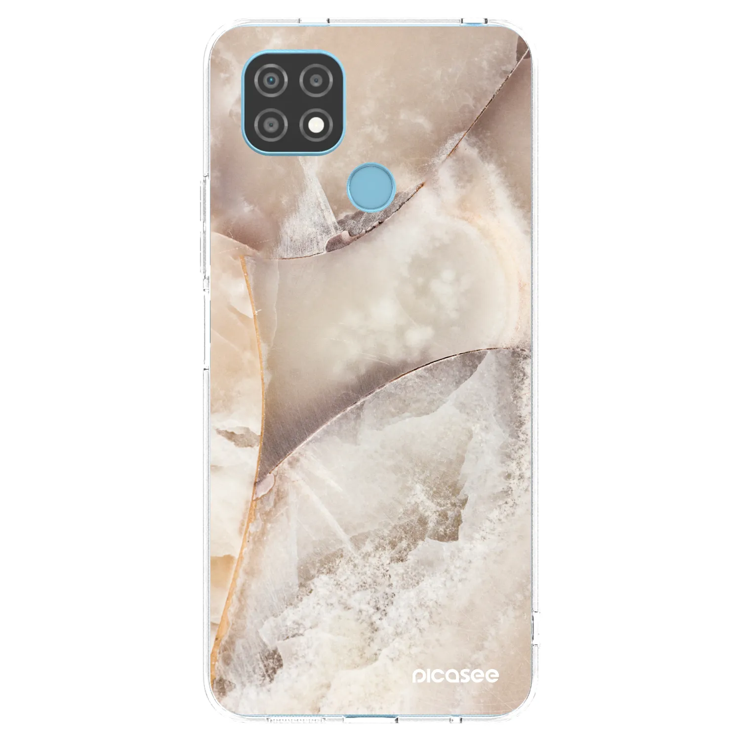 Picasee silikonowe przeźroczyste etui na Realme C21 - Cream marble