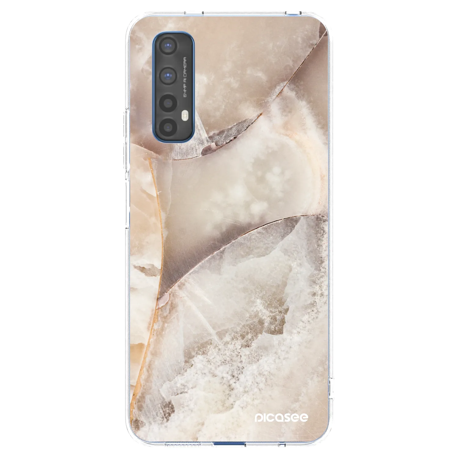 Picasee silikonowe przeźroczyste etui na Realme 7 - Cream marble