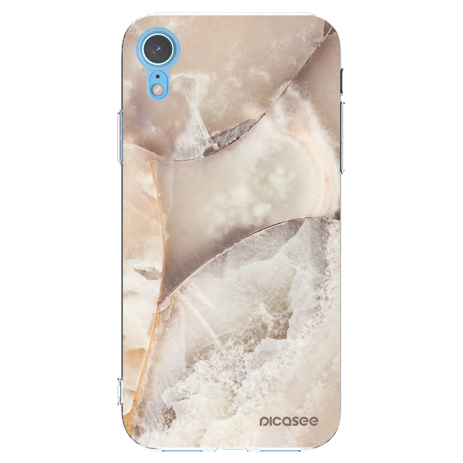 Picasee silikonowe przeźroczyste etui na Apple iPhone XR - Cream marble
