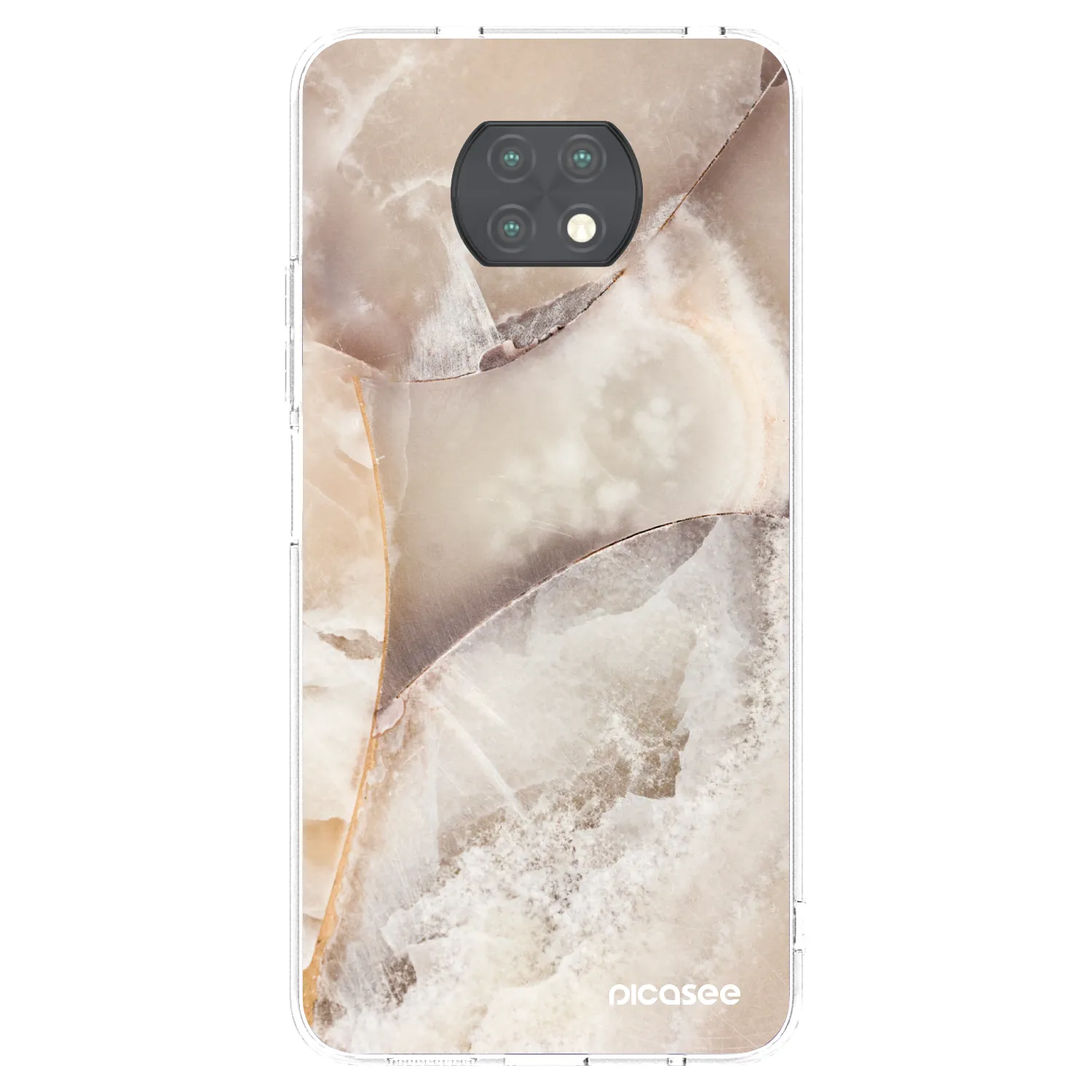 Picasee silikonowe przeźroczyste etui na Xiaomi Redmi Note 9T - Cream marble