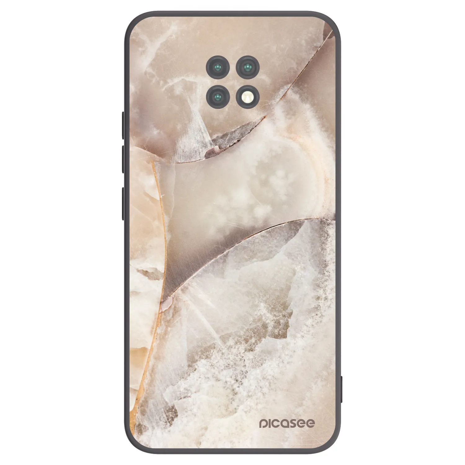 Picasee silikonowe czarne etui na Xiaomi Redmi Note 9T - Cream marble