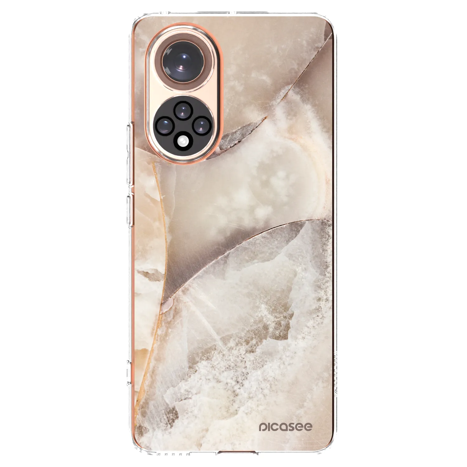 Picasee silikonowe przeźroczyste etui na Honor 50 5G - Cream marble