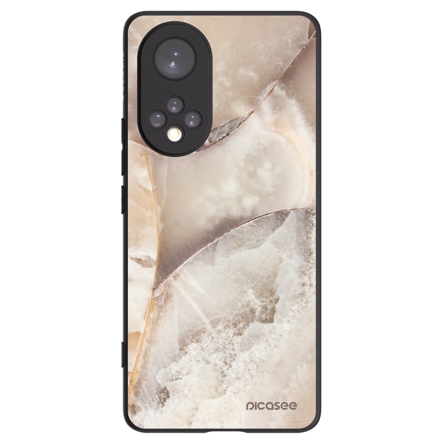 Picasee silikonowe czarne etui na Huawei Nova 9 - Cream marble
