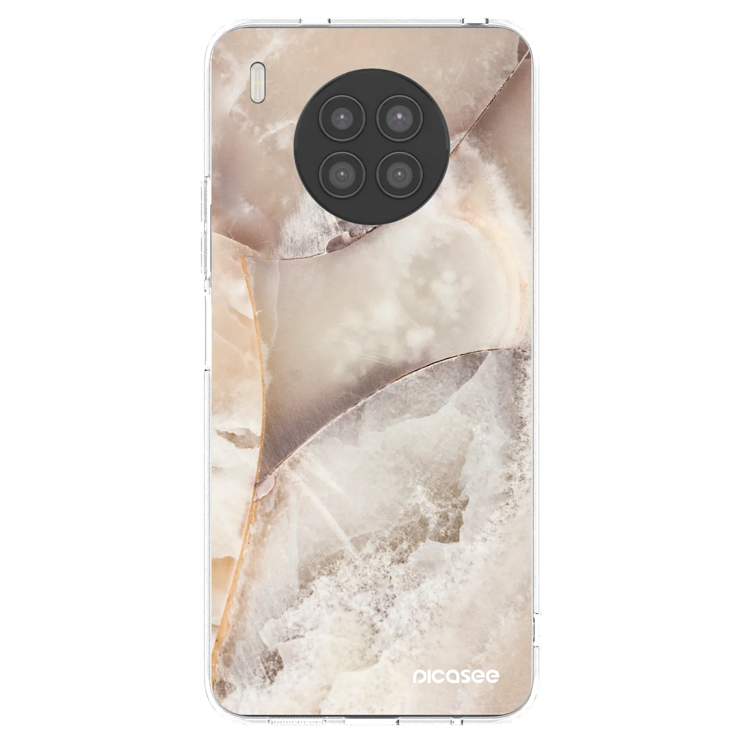 Picasee silikonowe przeźroczyste etui na Huawei Nova 8i - Cream marble