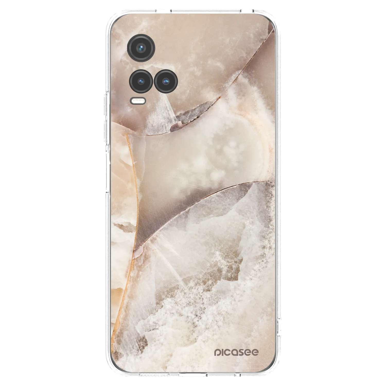 Picasee silikonowe przeźroczyste etui na Vivo Y33s - Cream marble