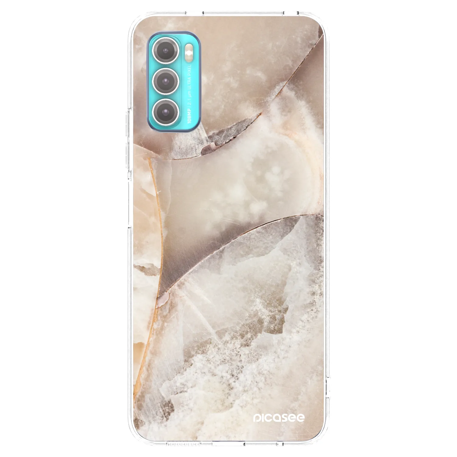 Picasee silikonowe przeźroczyste etui na Motorola Moto G60 - Cream marble