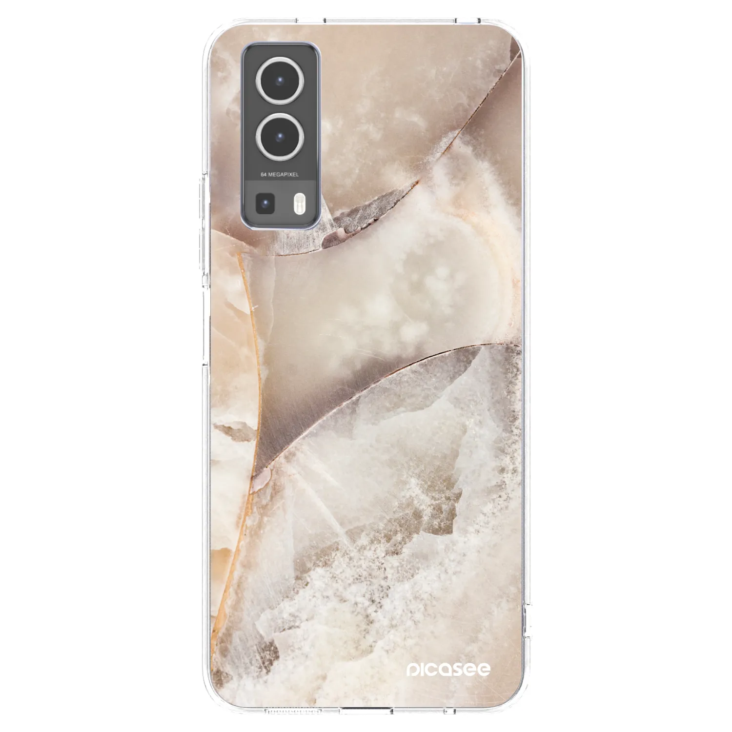 Picasee silikonowe przeźroczyste etui na Vivo Y72 5G - Cream marble