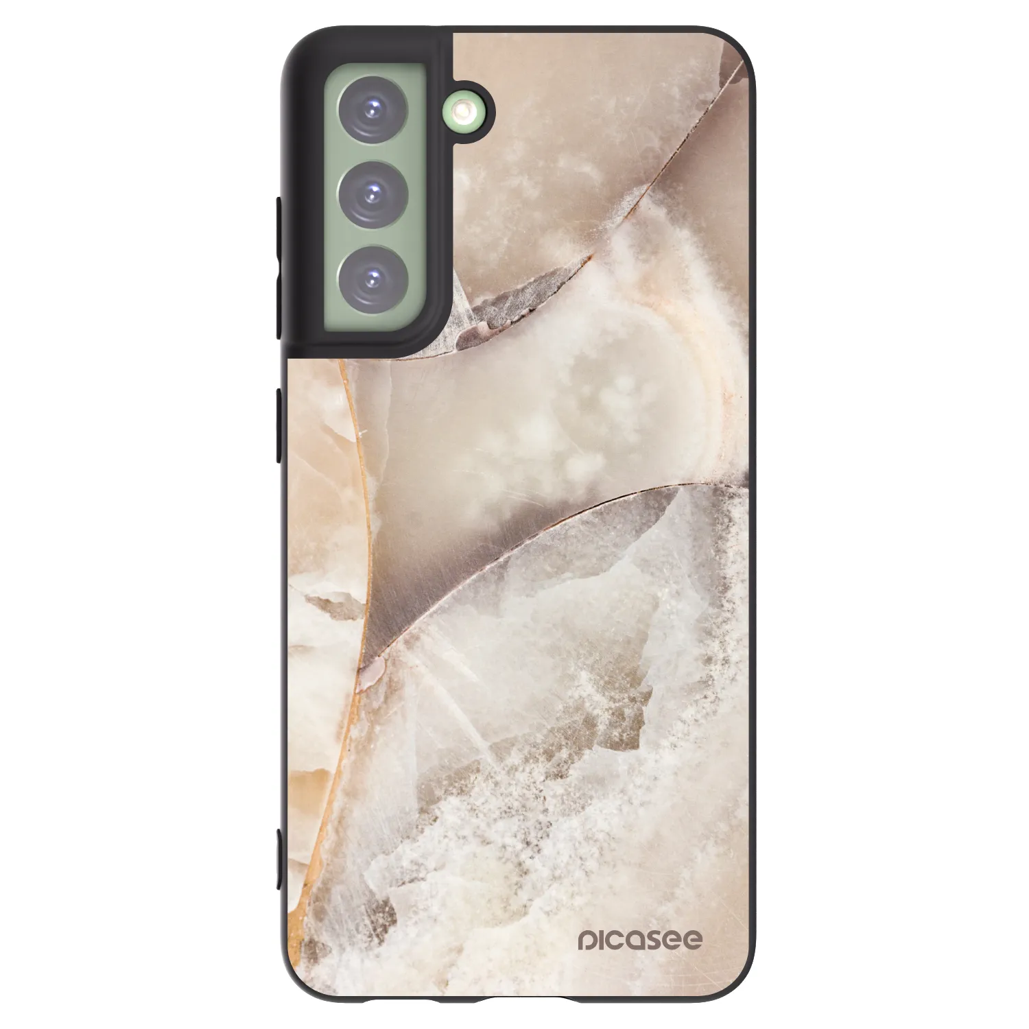 Picasee silikonowe czarne etui na Samsung Galaxy S21 FE 5G - Cream marble