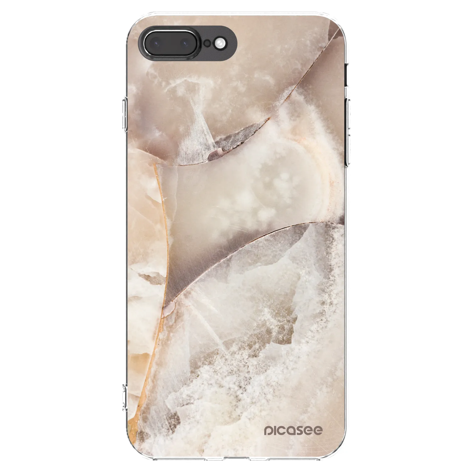 Picasee silikonowe przeźroczyste etui na Apple iPhone 7 Plus - Cream marble