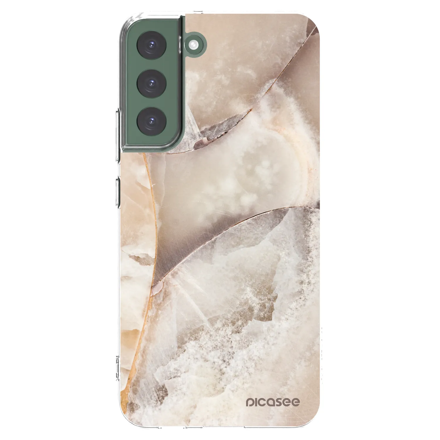 Picasee silikonowe przeźroczyste etui na Samsung Galaxy S22+ 5G - Cream marble