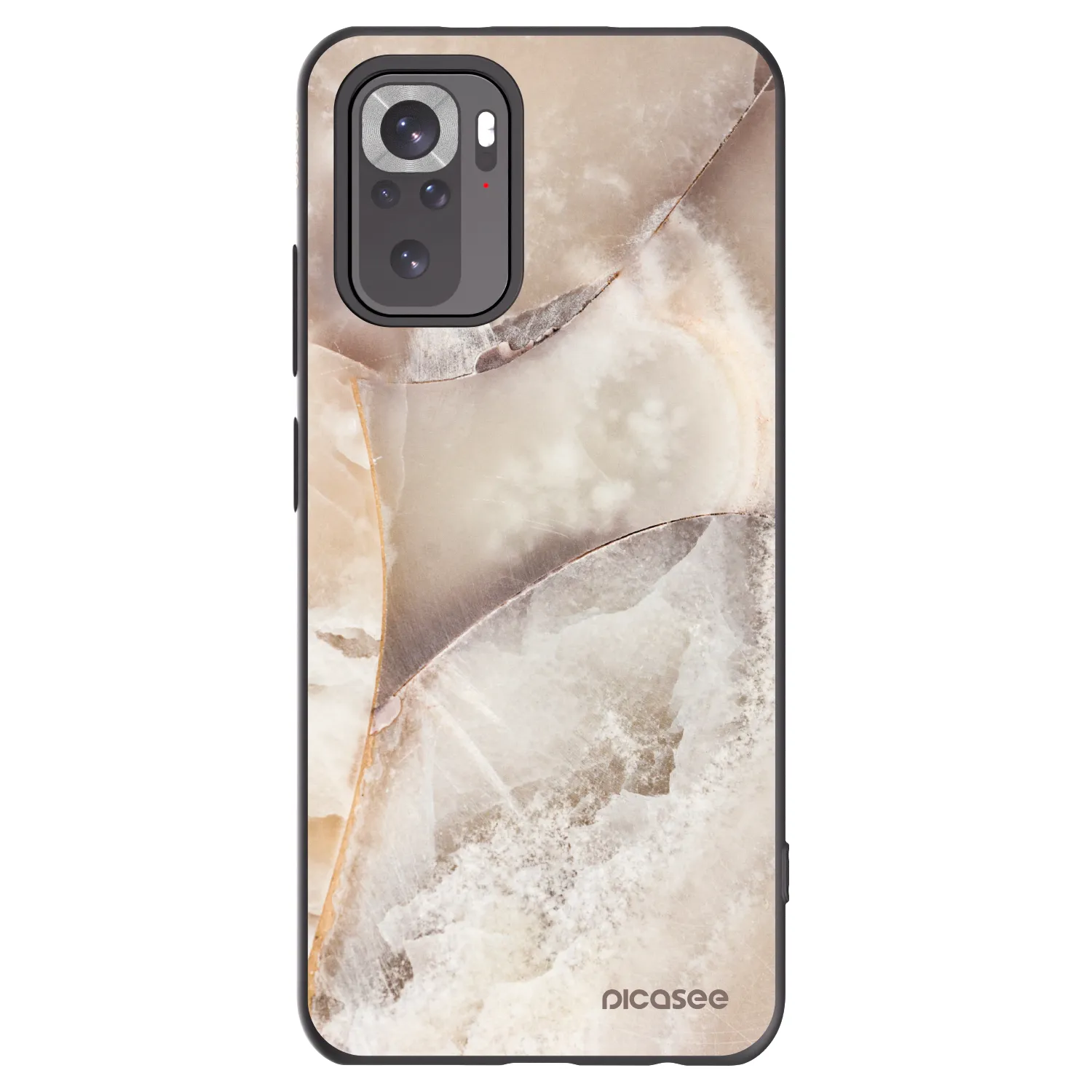 Picasee silikonowe czarne etui na Xiaomi Redmi Note 11S 4G - Cream marble